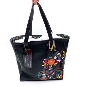 Consuela Frida Shady Black Floral Classic Tote Bag. NWOT